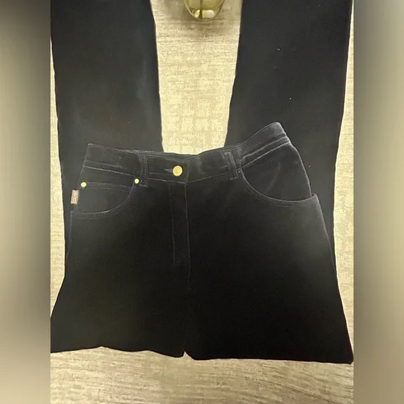 Chic, laure’l Straight Leg, navy blue, velvet Pants, vintage, NWOT